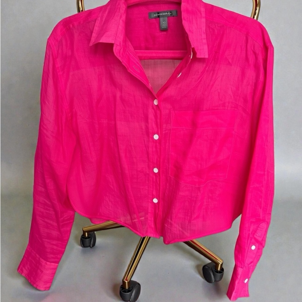Banana Republic Pink Sheer Blouse